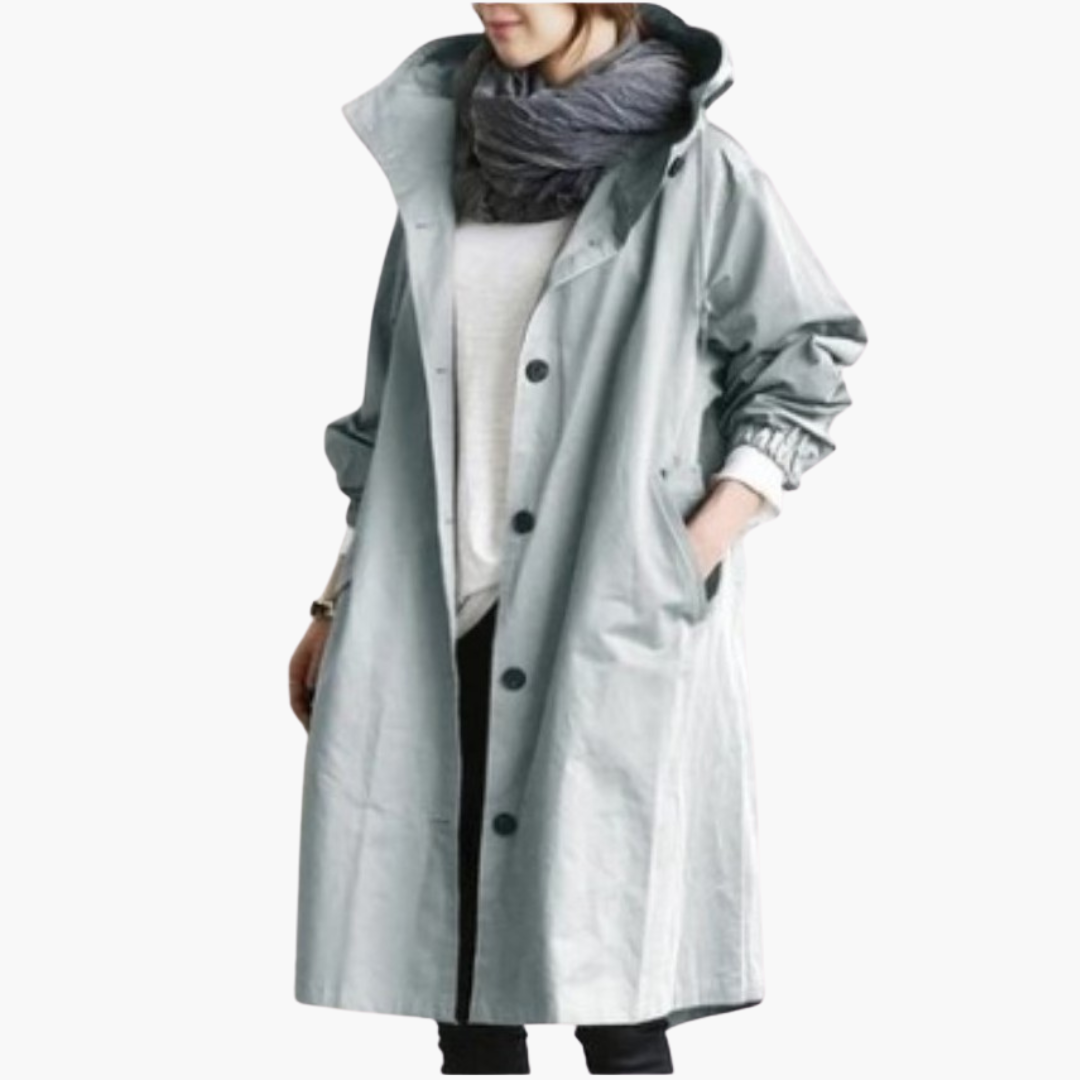 Giacca Trench Donna con Cappuccio e Bottoni Frontali | Altivaro