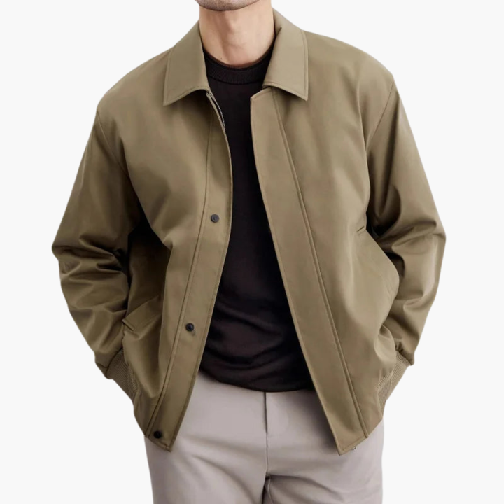 Men's Waterproof Jacket with Buttons and Collar | Altivaro