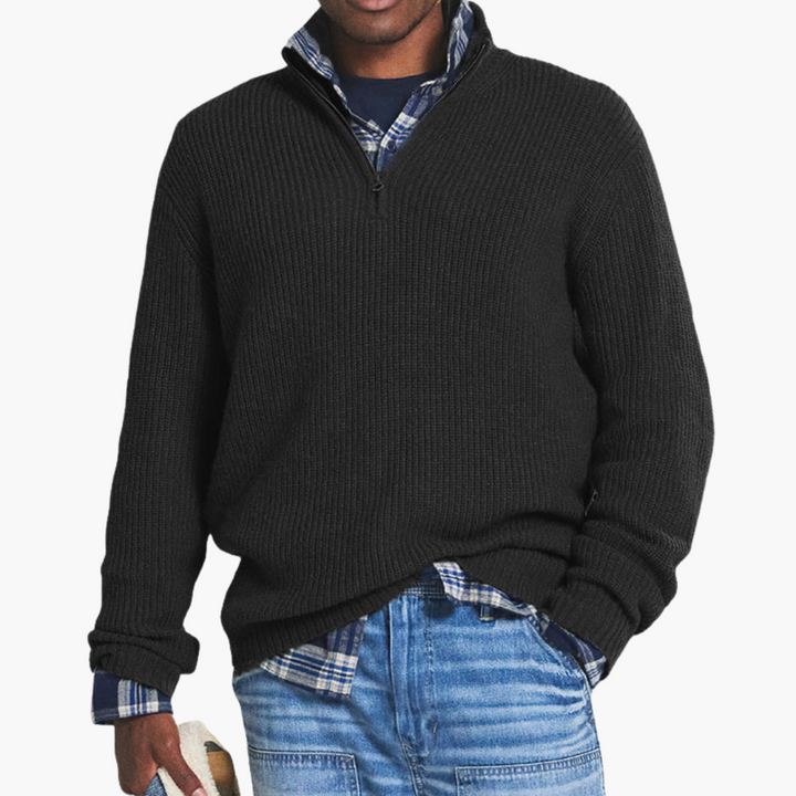 Maglione Uomo con Zip Alta in Cotone | Altivaro