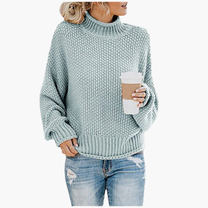 Maglione a Collo Alto Donna in Maglia Grossa Casual | Altivaro