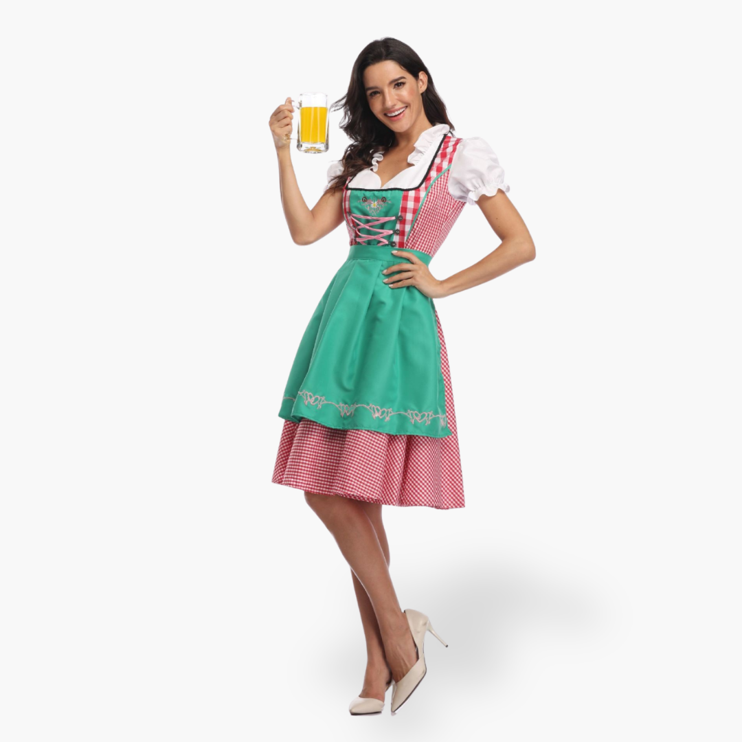 Abito Dirndl Donna con Corsetto e Gonna a Piega in Vichinga | Altivaro