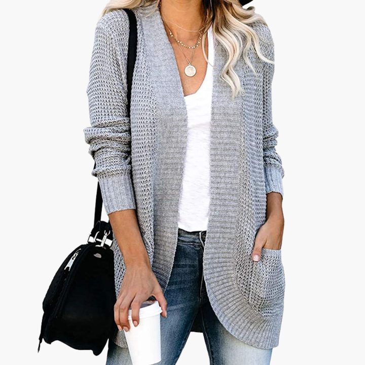 Women's Lightweight Knit Cardigan with Open Pockets | Altivaro