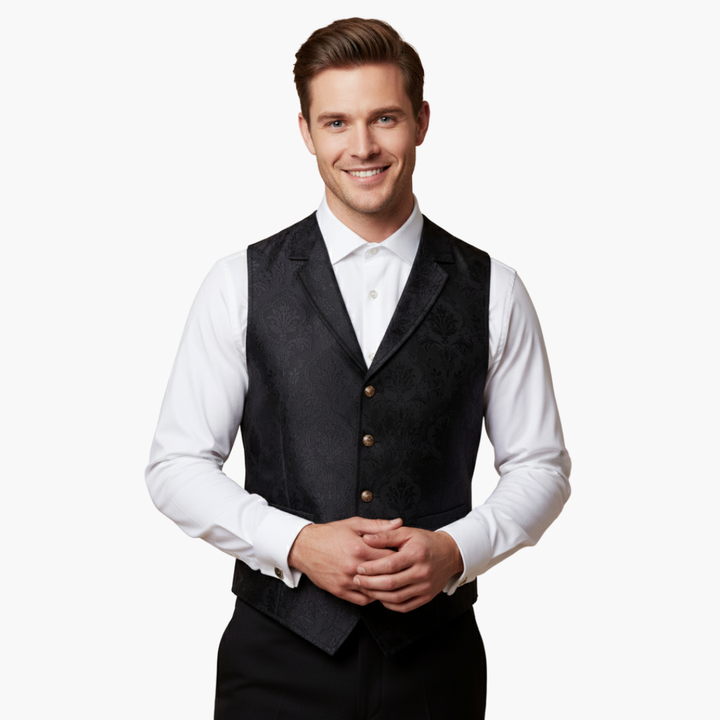 Gilet Uomo da Cerimonia in Raso Jacquard con Bottoni | Altivaro