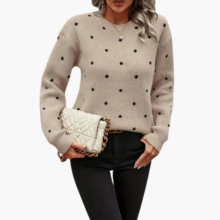 Maglione Donna a Pois in Maglia Morbida Autunnale | Altivaro