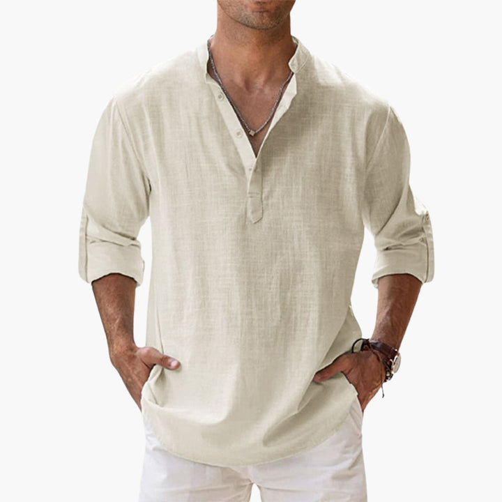 Camicia Uomo Estiva Lino Manica Lunga | Altivaro