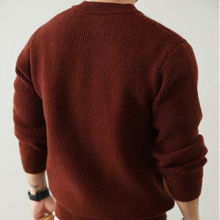 Men's Sweater with Buttons in Mixed Fibers | Altivaro