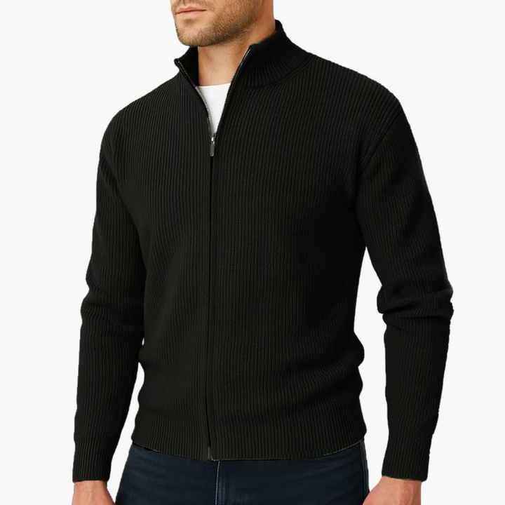 Maglione uomo zip lana collo alto invernale | Altivaro