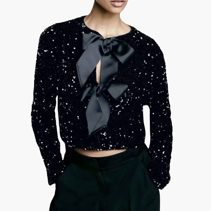 Giacca Paillettes Fiocco Donna Elegante | Altivaro-Altivaro