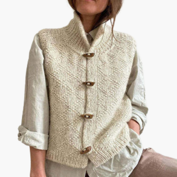 Gilet Invernale Donna con Collo Alto e Bottoni in Legno | Altivaro