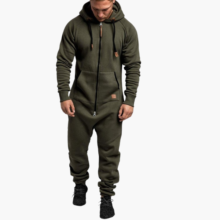 Men's Full Jumpsuit in Fleece with Hood and Zip | Altivaro
