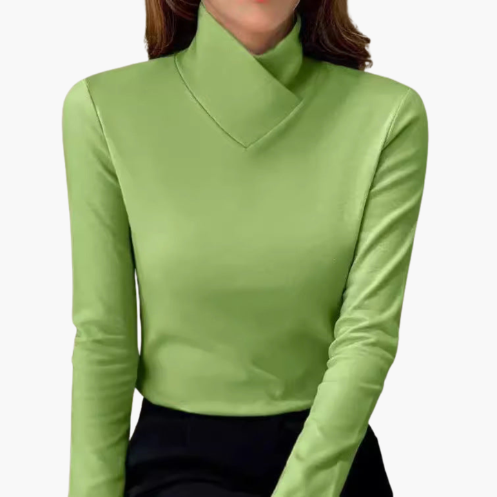 Maglia a Maniche Lunghe Donna Collo Asimmetrico | Altivaro