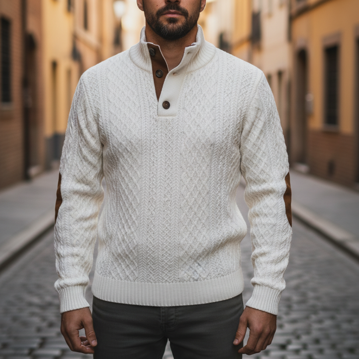 Rollkragenpullover mit Knöpfen für Herren aus Strick | Altivaro