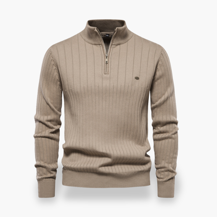 Maglione Uomo Lana Collo Alto Zip | Altivaro