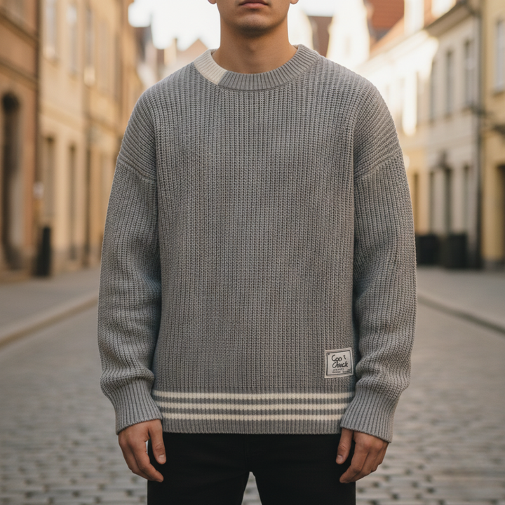 Herrenpullover Polyester Rundhalsausschnitt Freizeitstrick | Altivaro