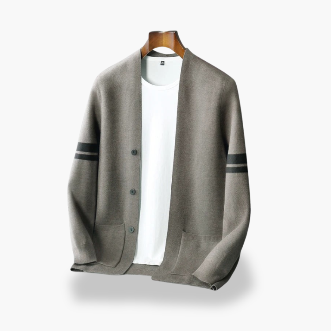 Cardigan Uomo in Maglia con Strisce Laterali | Altivaro