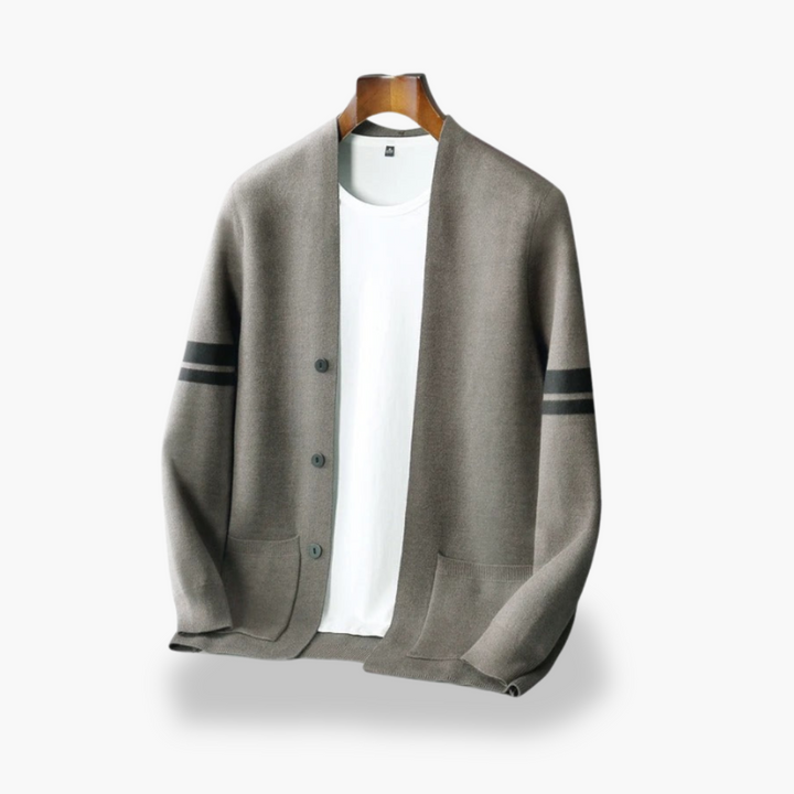 Cardigan Uomo in Maglia con Strisce Laterali | Altivaro