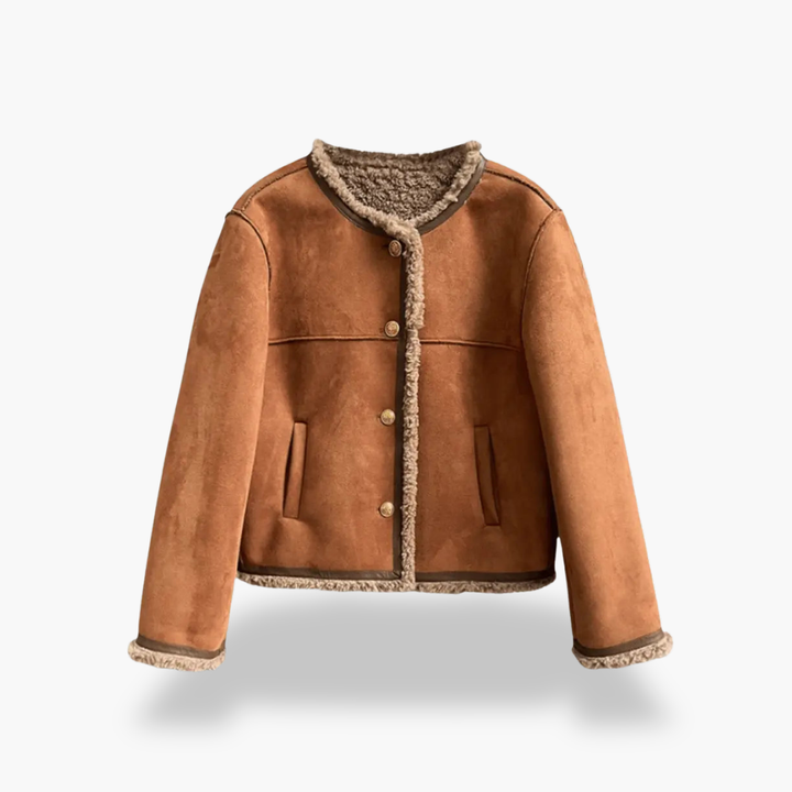 Giacca in similpelle da donna con finiture in pelliccia | Altivaro