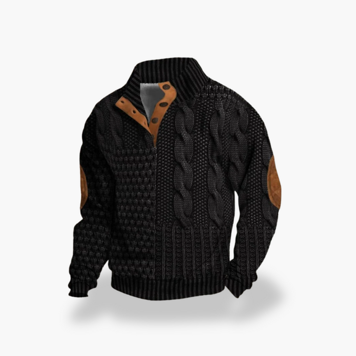 Giacca in Maglia con Dettagli in Pelle per Uomo | Altivaro
