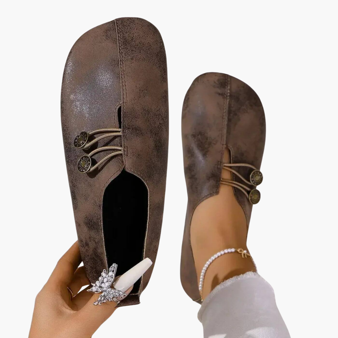 Scarpe Ortopediche Donna in Pelle con Corda e Bottoni | Altivaro