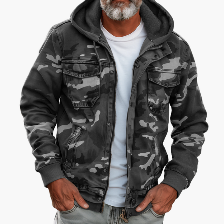 Men's Casual Camo Jacket with Hood | Altivaro