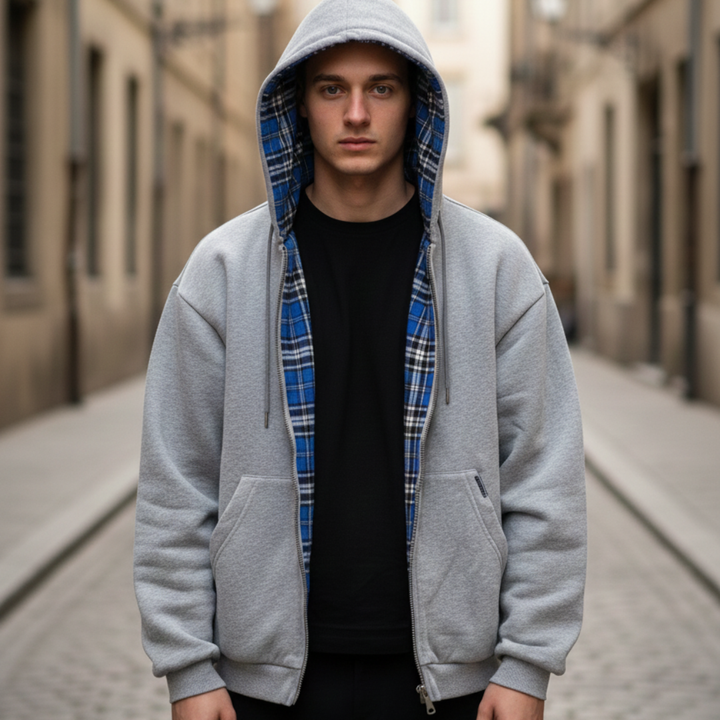 Herren Kapuzenpullover mit Reißverschluss aus Baumwolle | Altivaro