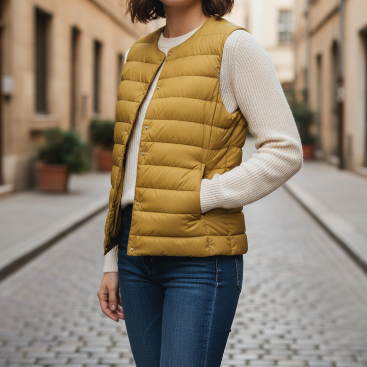 Gilet Piumino Donna Leggero con Bottoni e Taglio Comodo | Altivaro