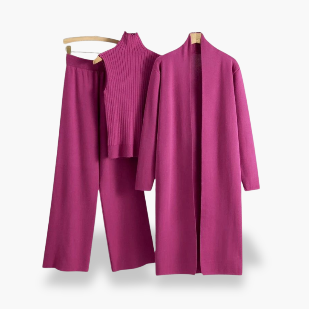 Completo Donna in Maglia con Cardigan e Pantaloni Larga | Altivaro