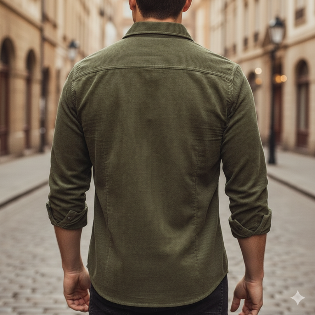 Camicia Uomo Cotone Tascata Maniche Lunghe | Altivaro