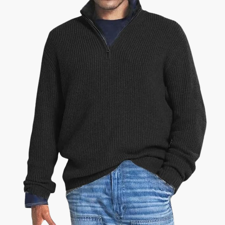 Maglione Uomo Mezza Zip Collo Alto | Altivaro