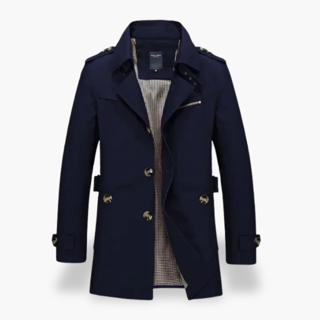 Trench Uomo Slim Fit Cotone Autunnale Cappotto Lungo | Altivaro
