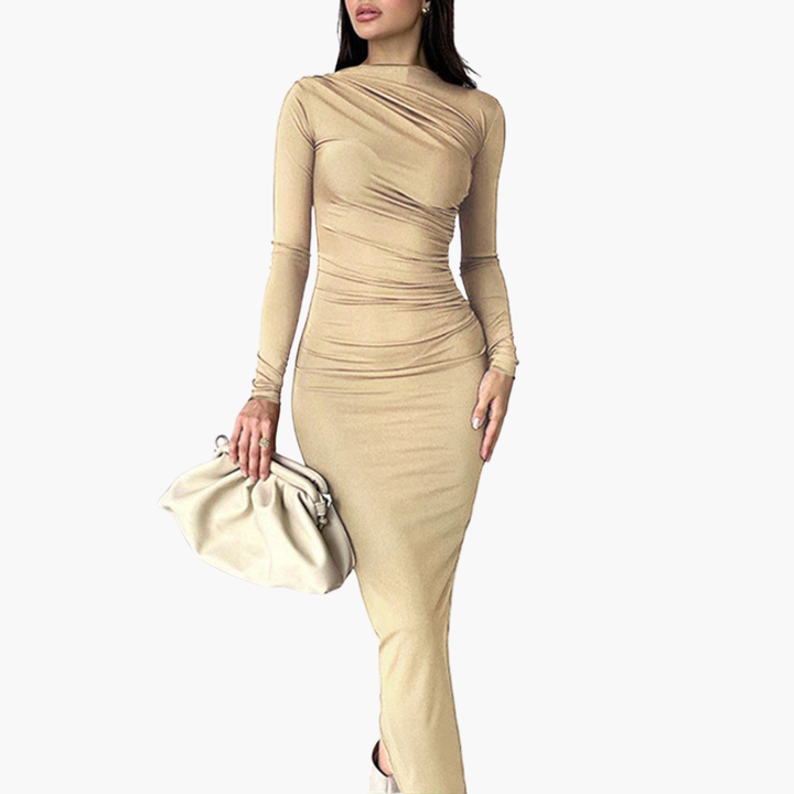 Abito Elegante a Maniche Lunghe Donna in Tessuto Elasticizzato | Altivaro