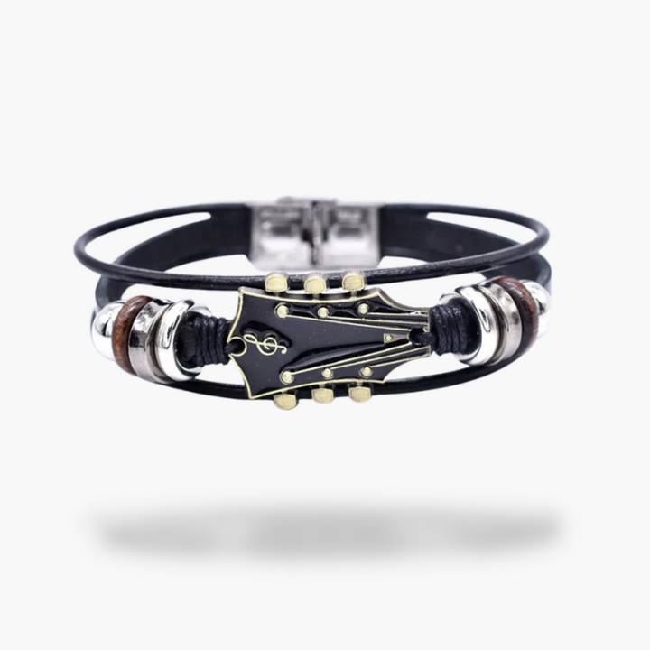 Bracciale in Pelle con Dettaglio Chitarra | Altivaro