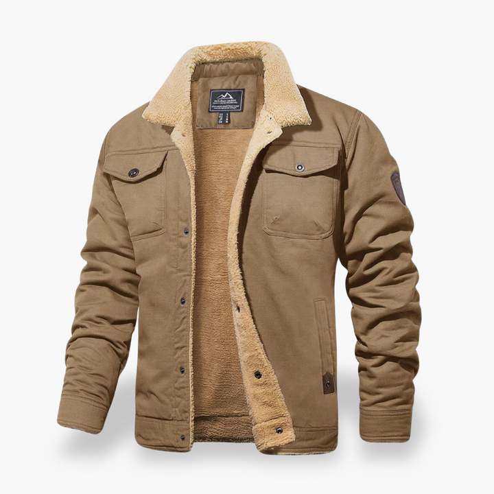 Men's Fleece Jacket with Multifunction Pockets and Sherpa Collar | Altivaro