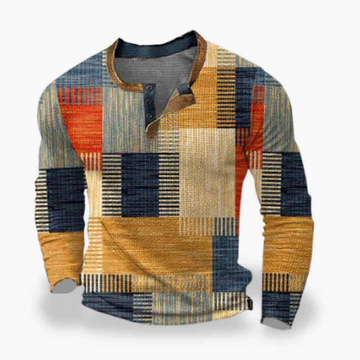 Maglia Uomo Maniche Lunghe Patchwork | Altivaro