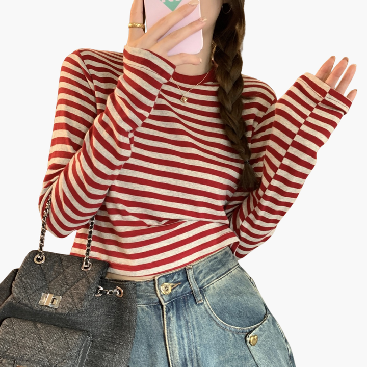 Maglia Donna a Manica Lunga a Strisce | Altivaro