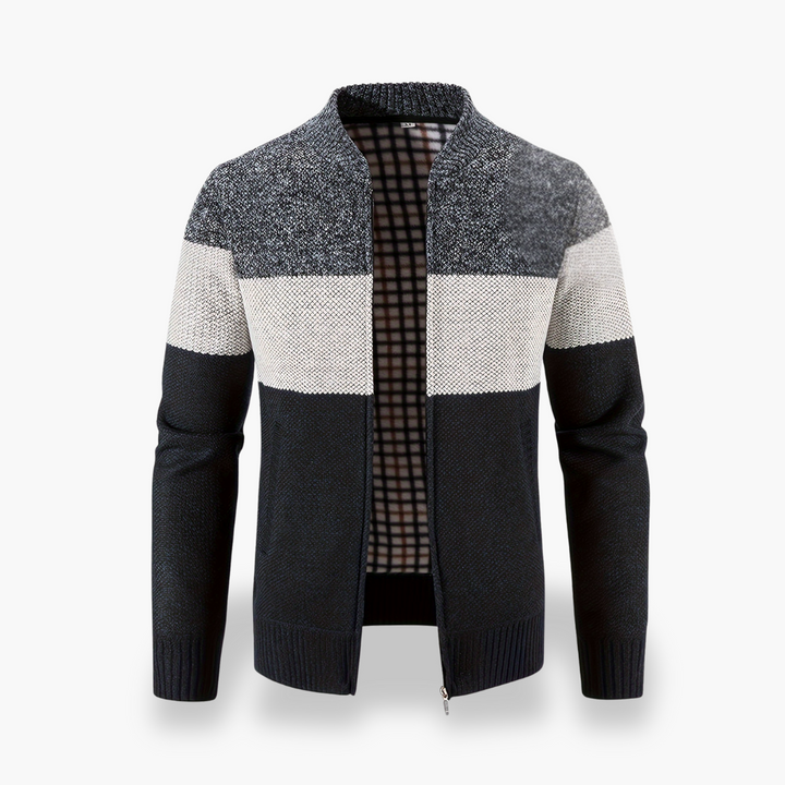 Cardigan uomo con zip, in misto cotone | Altivaro