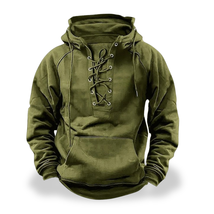 Men's Hoodie with Lace-Up Casual Hood | Altivaro