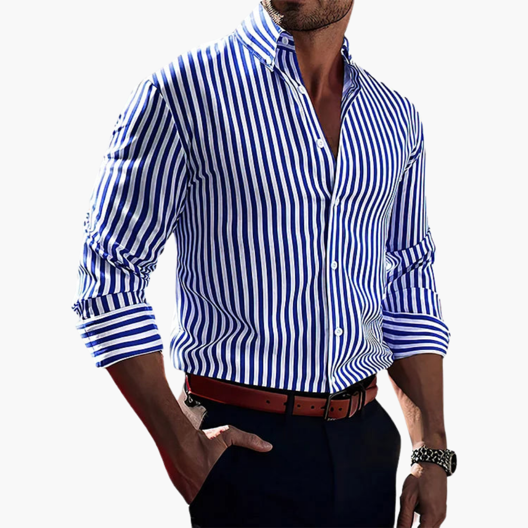 Camicia da Uomo a Righe Verticali in Cotone | Altivaro-Altivaro