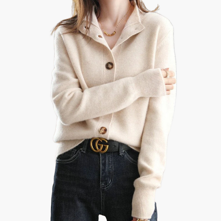 Women's Cardigan in Soft Fabric with Buttons | Altivaro