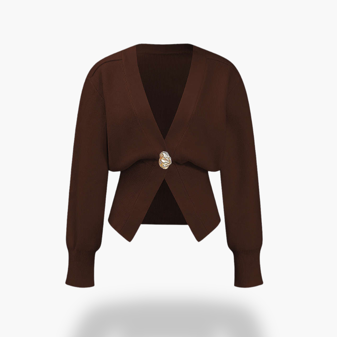 Cardigan Donna con Chiusura Decorativa a Maglia Fine | Altivaro