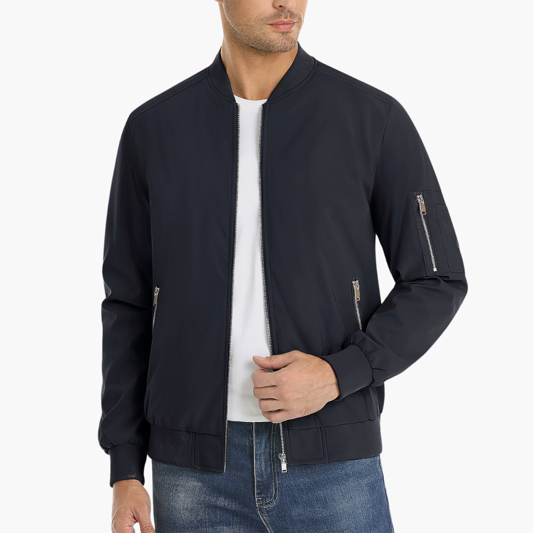 Men's bomber jacket with side zipper | Altivaro