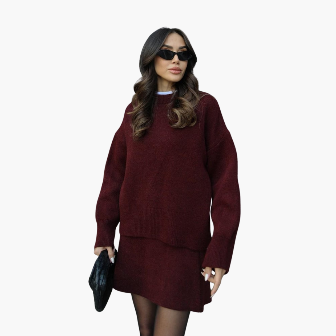 Completo Donna Maglia e Gonna Antracite Lana Sintetica Invernale | Altivaro