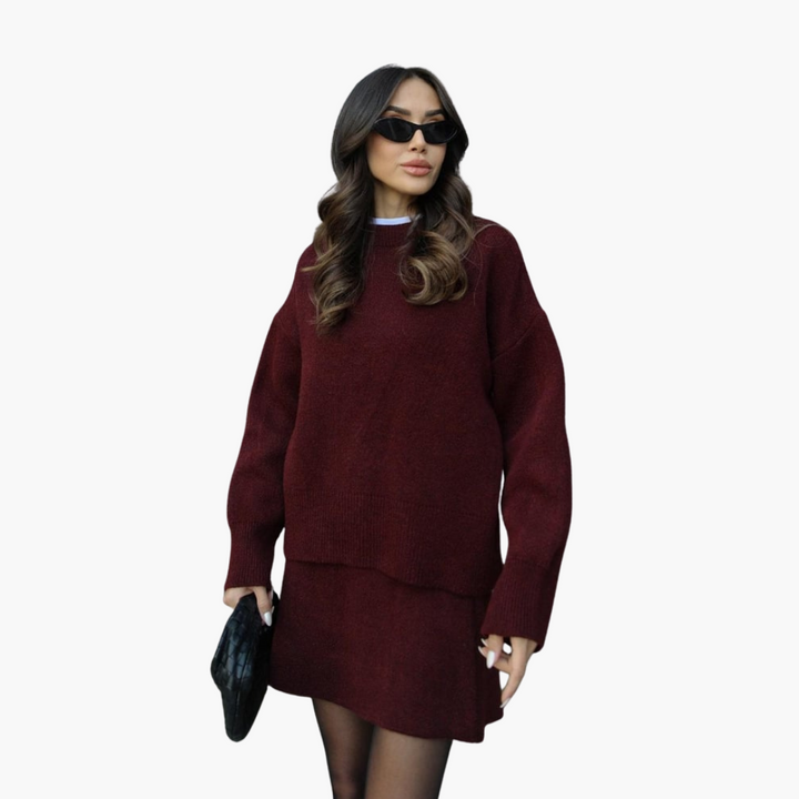 Completo Donna Maglia e Gonna Antracite Lana Sintetica Invernale | Altivaro