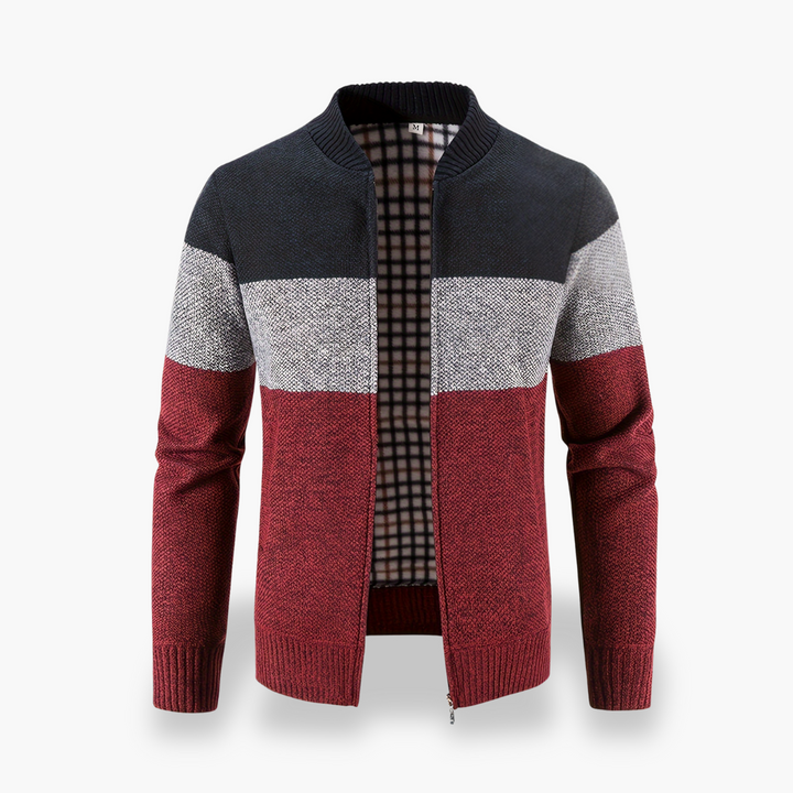 Cardigan uomo con zip, in misto cotone | Altivaro
