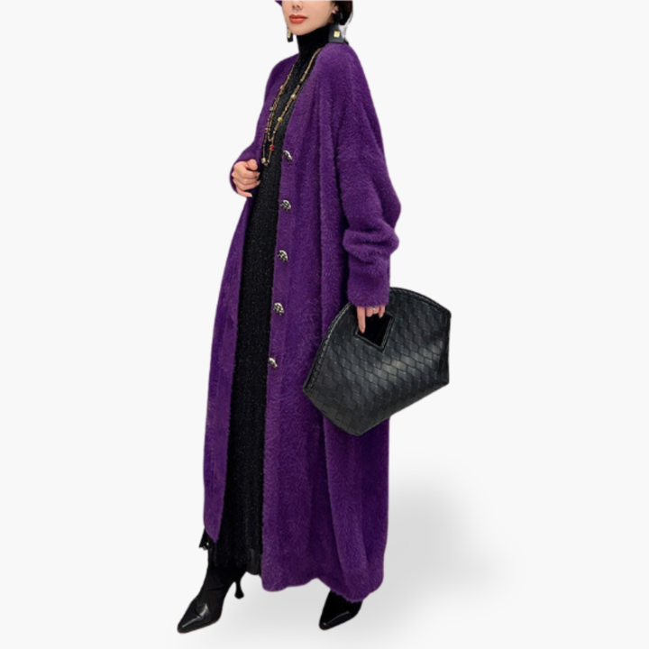 Cardigan Lungo Donna con Collo a V e Bottoni | Altivaro