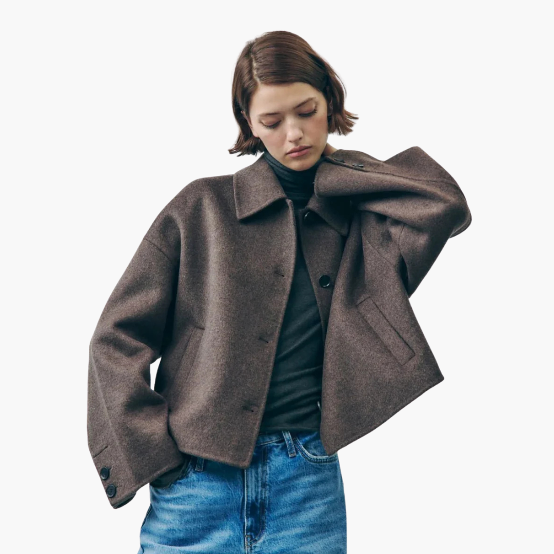 Giacca Marrone Donna in Lana e Cotone | Altivaro