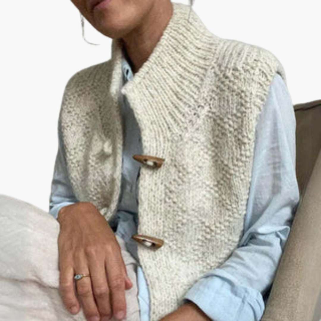 Gilet Invernale Donna con Collo Alto e Bottoni in Legno | Altivaro