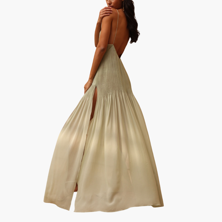 Abito Lungo Plissettato Donna Seta Elegante |  Altivaro