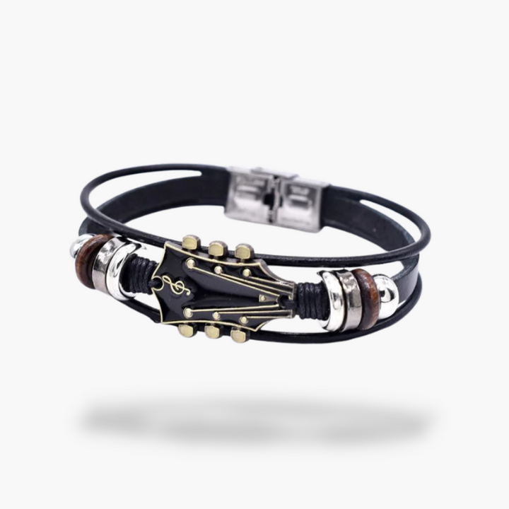 Bracciale in Pelle con Dettaglio Chitarra | Altivaro