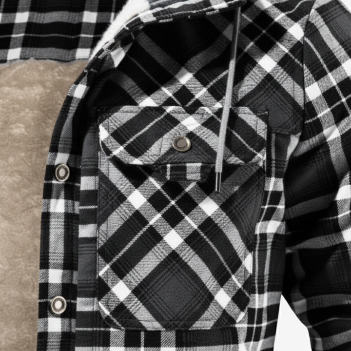 Herren Flanellhemdjacke mit Kapuze | Altivaro